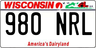 WI license plate 980NRL