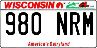 WI license plate 980NRM