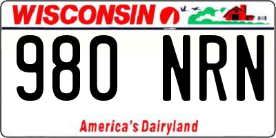 WI license plate 980NRN