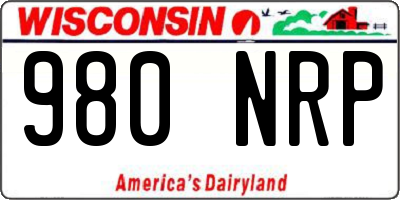 WI license plate 980NRP