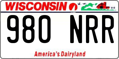 WI license plate 980NRR