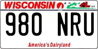 WI license plate 980NRU