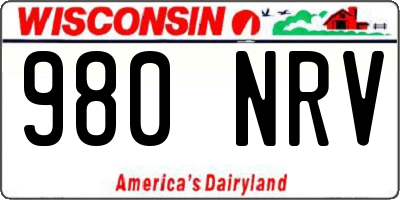WI license plate 980NRV