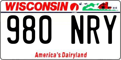 WI license plate 980NRY