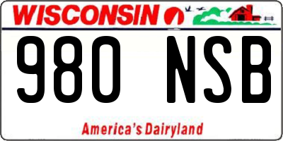 WI license plate 980NSB