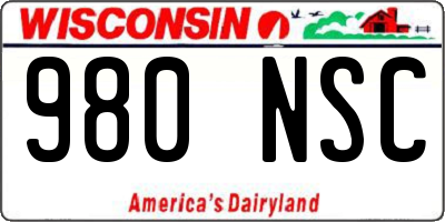 WI license plate 980NSC
