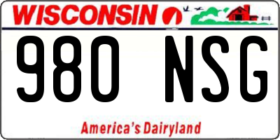 WI license plate 980NSG