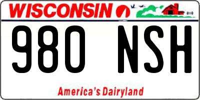 WI license plate 980NSH