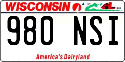 WI license plate 980NSI