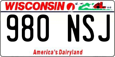 WI license plate 980NSJ