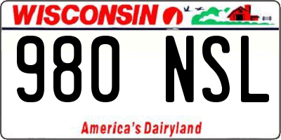 WI license plate 980NSL