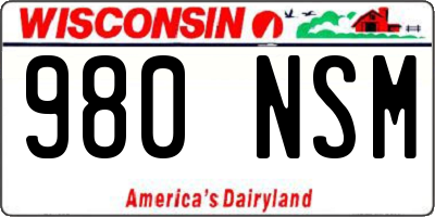 WI license plate 980NSM