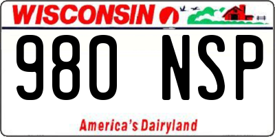 WI license plate 980NSP