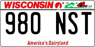 WI license plate 980NST