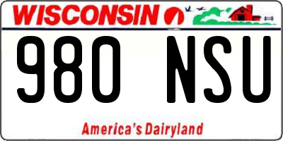 WI license plate 980NSU