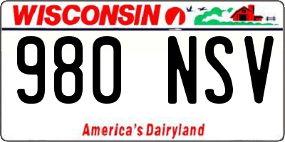 WI license plate 980NSV