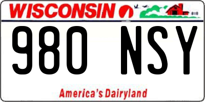 WI license plate 980NSY