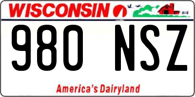 WI license plate 980NSZ