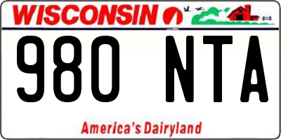 WI license plate 980NTA
