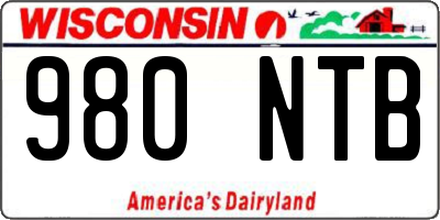 WI license plate 980NTB