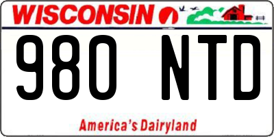WI license plate 980NTD
