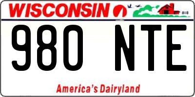 WI license plate 980NTE