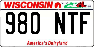 WI license plate 980NTF