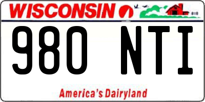 WI license plate 980NTI