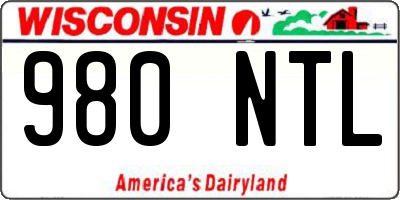 WI license plate 980NTL