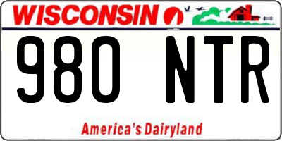 WI license plate 980NTR