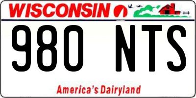 WI license plate 980NTS