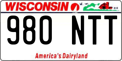 WI license plate 980NTT