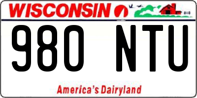 WI license plate 980NTU