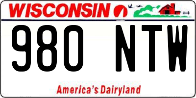 WI license plate 980NTW