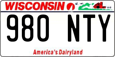 WI license plate 980NTY