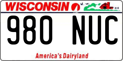 WI license plate 980NUC