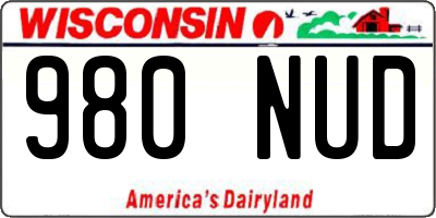 WI license plate 980NUD