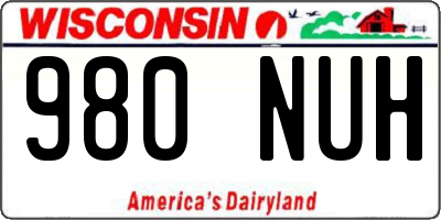 WI license plate 980NUH