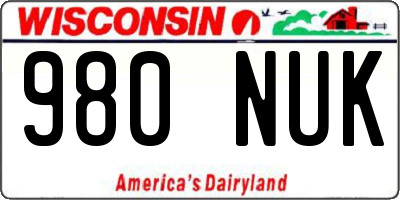 WI license plate 980NUK