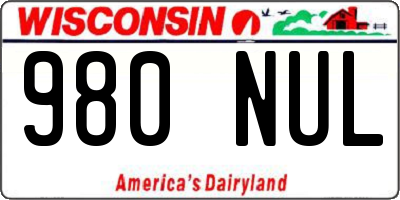 WI license plate 980NUL
