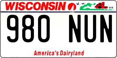WI license plate 980NUN