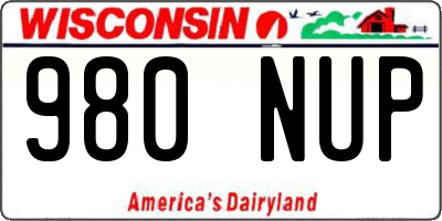 WI license plate 980NUP