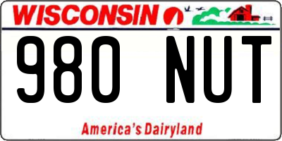 WI license plate 980NUT