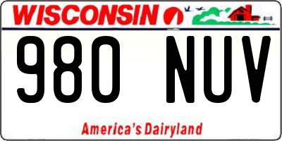WI license plate 980NUV