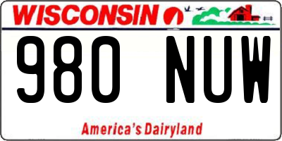 WI license plate 980NUW