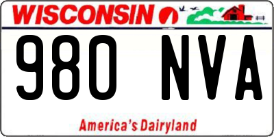 WI license plate 980NVA