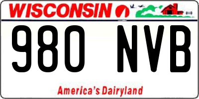 WI license plate 980NVB