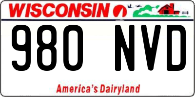 WI license plate 980NVD