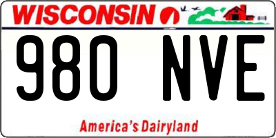 WI license plate 980NVE