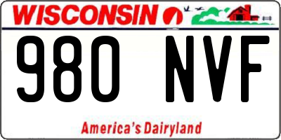 WI license plate 980NVF